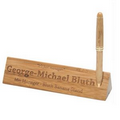 Eco friendly bamboo magnetic pen and holder(screened )
